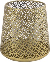 Countryfield Luxe theelichthouder - Morocco - metaal - goud kleur - D14 x H15 cm