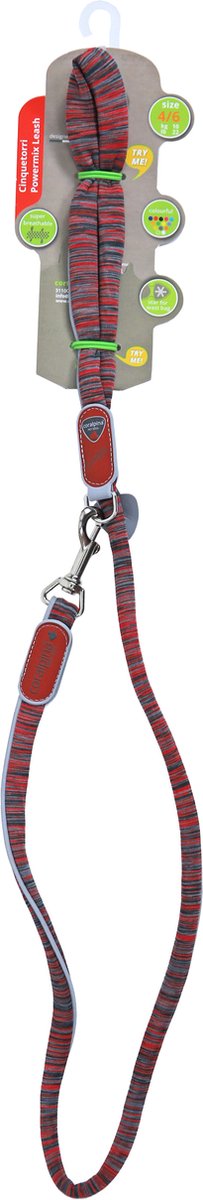 Coralpina - Hondenriem - Leash Powermix Rood - Dikte: 10 mm - Lengte: 110 cm