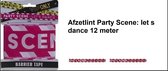 Rol Afzetlint Party Scene 12 meter rood/wit - afzet lint festival thema feest verjaardag markeerlint fun waarschuwing lint