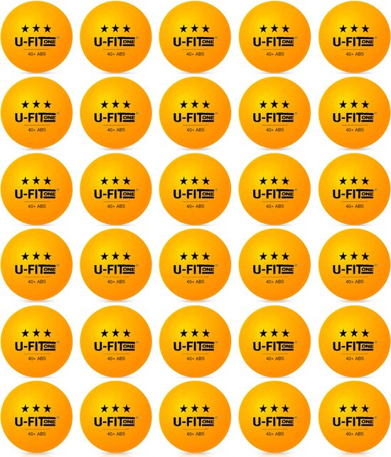 Foto: U fit one professionele tafeltennisballen 30x oranje 3 ster kwaliteit tafeltennisballen pingpongballen abs 40 