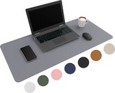WURK Professionele Bureau Onderlegger Kunstleer – Bureau Organizer – Bureaumat – Bureau Accessoires – Muismat XXL– Inclusief Kabel Clip – 80x40 – Grijs