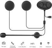 TechU™ Système de communication mains libres Bluetooth pour moto – Casque de moto – Bluetooth 5.0 – Étanche IP67 – Casque de moto Enregistrer des appels, appeler et écouter de la Musique