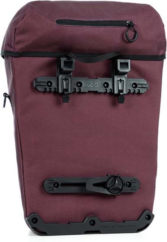 ACID Fietstas CITY 20 SMLink - Reflecterende elementen - Regenhoes - Inh. 20L - Nylon - L47xB30xH15 cm - Rood van ACID — afbeelding 2