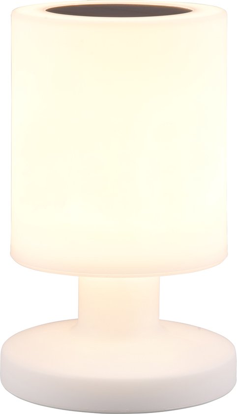 LED Tafellamp op Zonne-energie - Solar Tafellamp - Torna Silvin - USB Oplaadbaar - Warm Wit 3000K - Spatwaterdicht IP44 - Rond - Wit