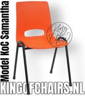 KoC Samantha oranje met zwart onderstel Kantinestoel stapelstoel kuipstoel vergaderstoel tuinstoel kantine stoel stapel stoel stoel kantinestoelen stapelstoelen kuipstoelen arenastoel kerkstoel schoolstoel stapelbare stoel De Valk 3320 bezoekersstoel