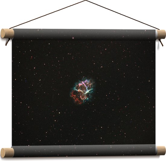Textielposter - Gekleurde Vlek in het Heelal omringd door Sterren - 40x30 cm Foto op Textiel