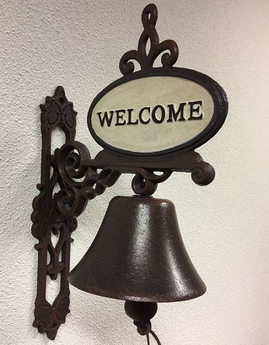 gietijzeren deurbel welcome - welkom - gietijzer welkom - bel - BZ-3-BEL