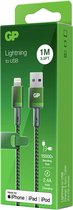 GP Batteries USB-laadkabel USB-A stekker, Apple Lightning stekker 1 m Groen