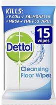 Dettol - Floor Wipes - Antibacterial Doekjes - Surface Cleaner - Large - 15 Stuks
