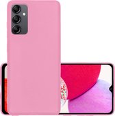 Hoes Geschikt voor Samsung A14 Hoesje Cover Siliconen Back Case Hoes - Roze