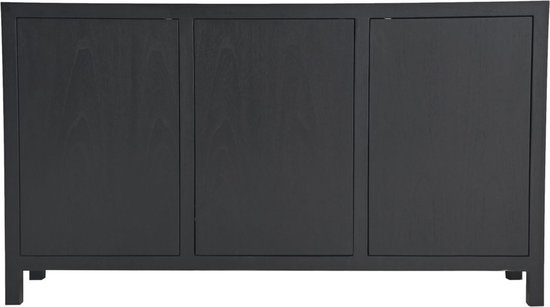Buffet 3 portes - 150x42x85 - Zwart - Placage teck