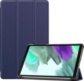 Hoesje Geschikt voor Samsung Galaxy Tab A7 Lite Hoes Case Tablet Hoesje Tri-fold - Hoes Geschikt voor Samsung Tab A7 Lite Hoesje Hard Cover Bookcase Hoes - Donkerblauw
