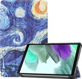 Hoesje Geschikt voor Samsung Galaxy Tab A7 Lite Hoes Case Tablet Hoesje Tri-fold - Hoes Geschikt voor Samsung Tab A7 Lite Hoesje Hard Cover Bookcase Hoes - Sterrenhemel