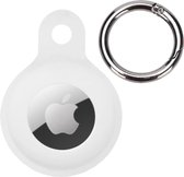 Hoesje Geschikt voor Apple AirTag Hoesje Case Hoesje Geschikt voor Apple AirTag Sleutelhanger Siliconen Hoes - Wit