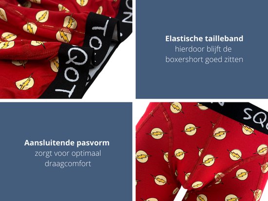 Caleçon - SQOTTON® - Lightning - Rouge - Taille XXL