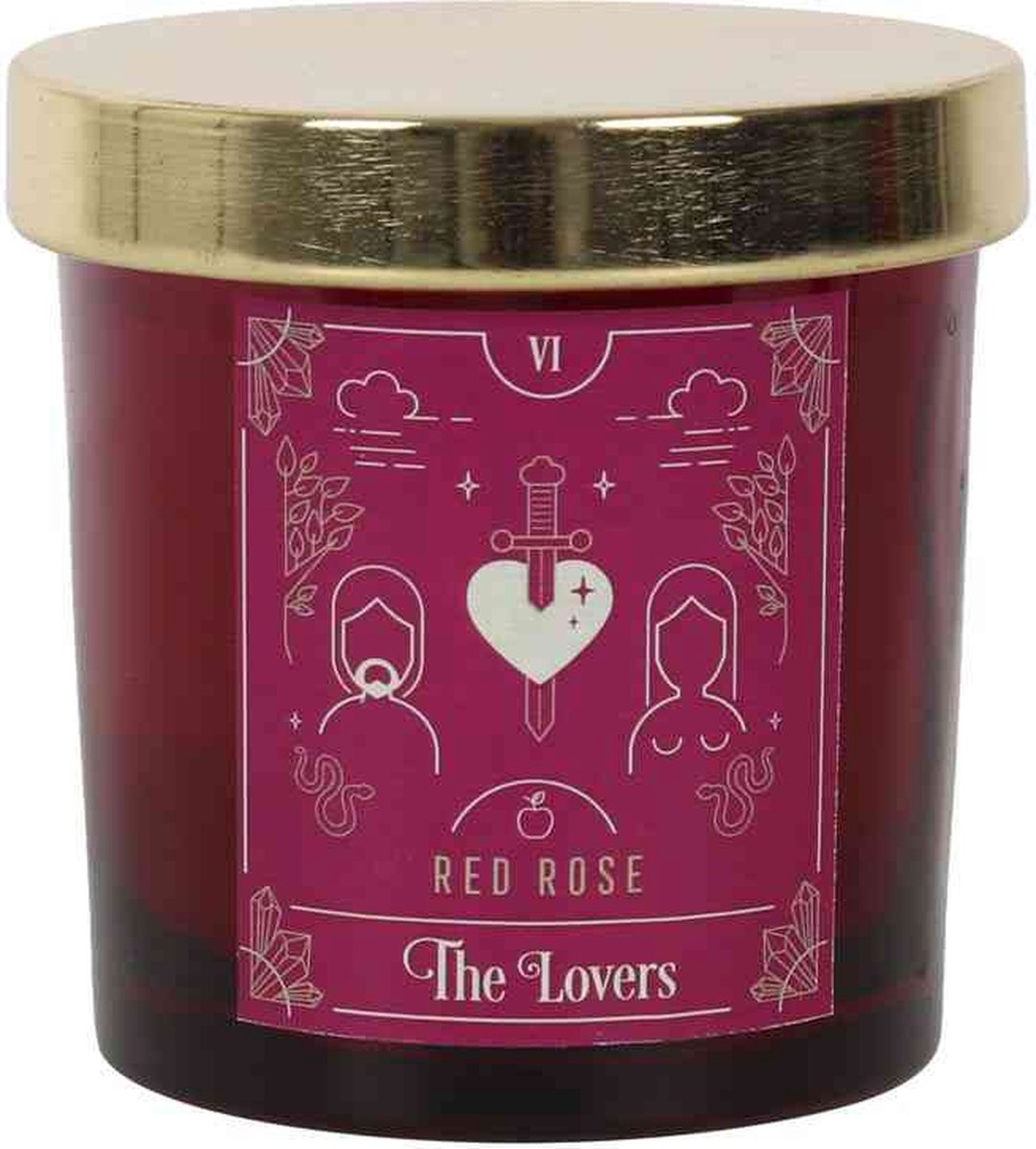 Something Different Geurkaars The Lovers Tarot Red Rose Multicolours
