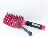 Bundel Anti klit haarborstel Fuchsia + Cleaner Brush