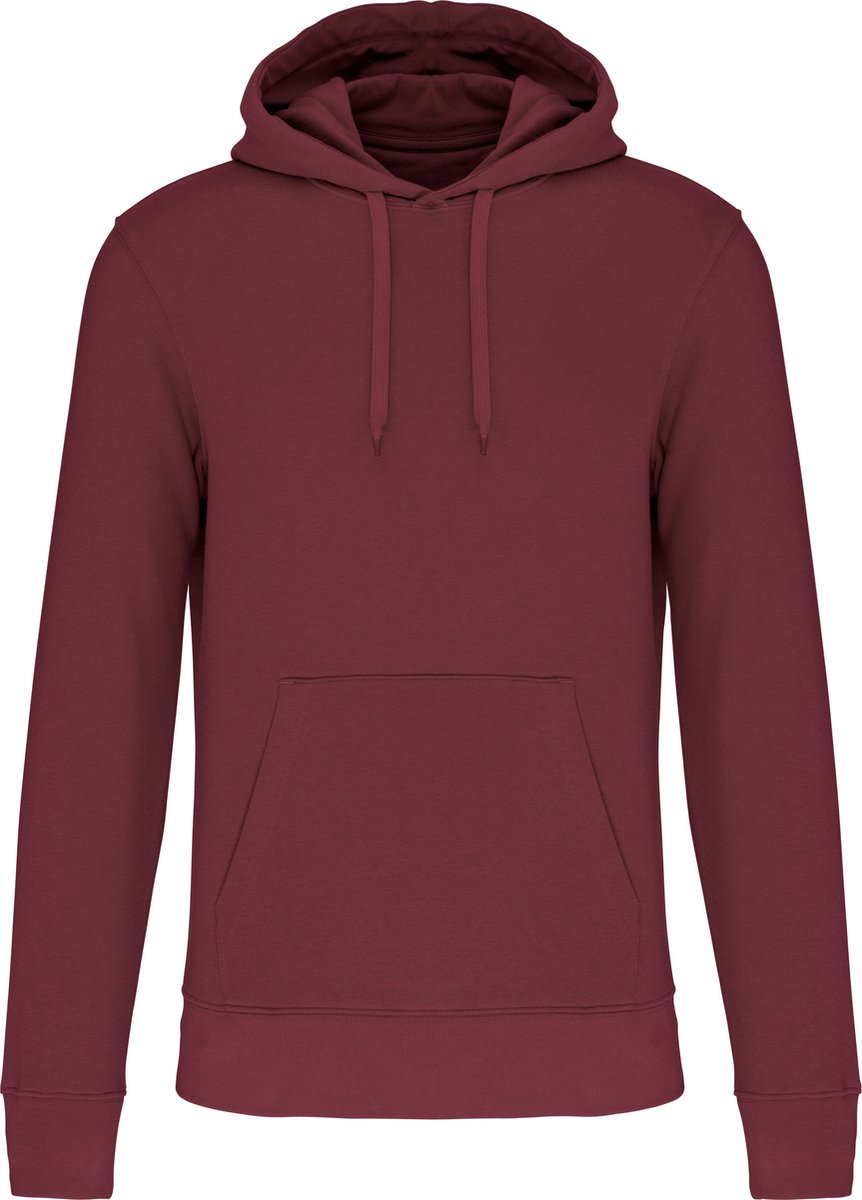 Ecologische herenhoodie met capuchon merk Kariban Wijnrood