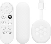 kwmobile hoes voor afstandsbediening en streamingapparaat - Beschermcase geschikt voor Google Chromecast 2020 4K (not for New-Generation) - Van silicone in wit / wit