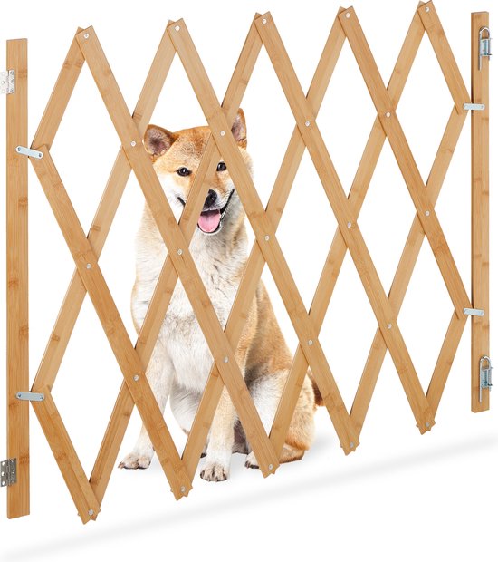 Relaxdays - bamboe honden traphekje - veiligheidshekje binnen | bol.com