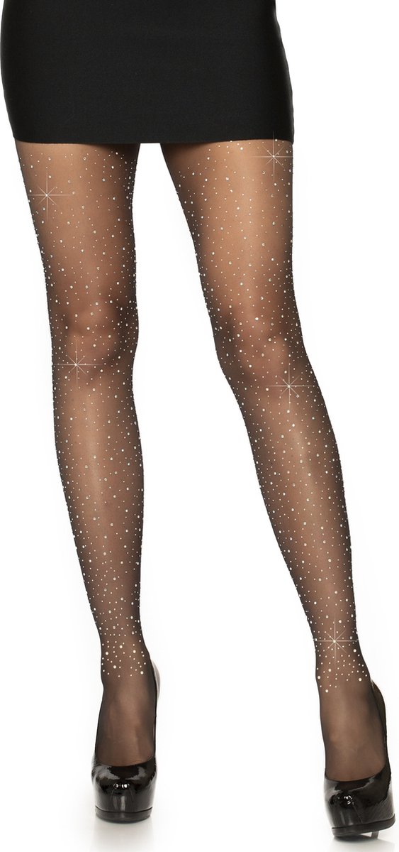 Leg Avenue Sheer rhinestone pantyhose ["Huidskleur"]