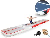 YouAreAir Turnmat — AirTrack Pro 4.0 | 6 meter — 20cm dik | incl. 800 Watt STERKE miniblower | Gymnastiek | Waterproof | 6m Gym fitness mat opblaasbaar met elektrische lucht-pomp