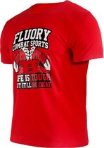 Fluory "Life is Tough" Muay Thai T-Shirt Rood maat XL