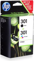 Bol.com HP 301 - Inktcartridges- Zwart - Kleur - Dual-Pack aanbieding
