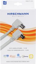 Hirschmann - Coax Kabel - haakse coax - wit - 1.5 meter