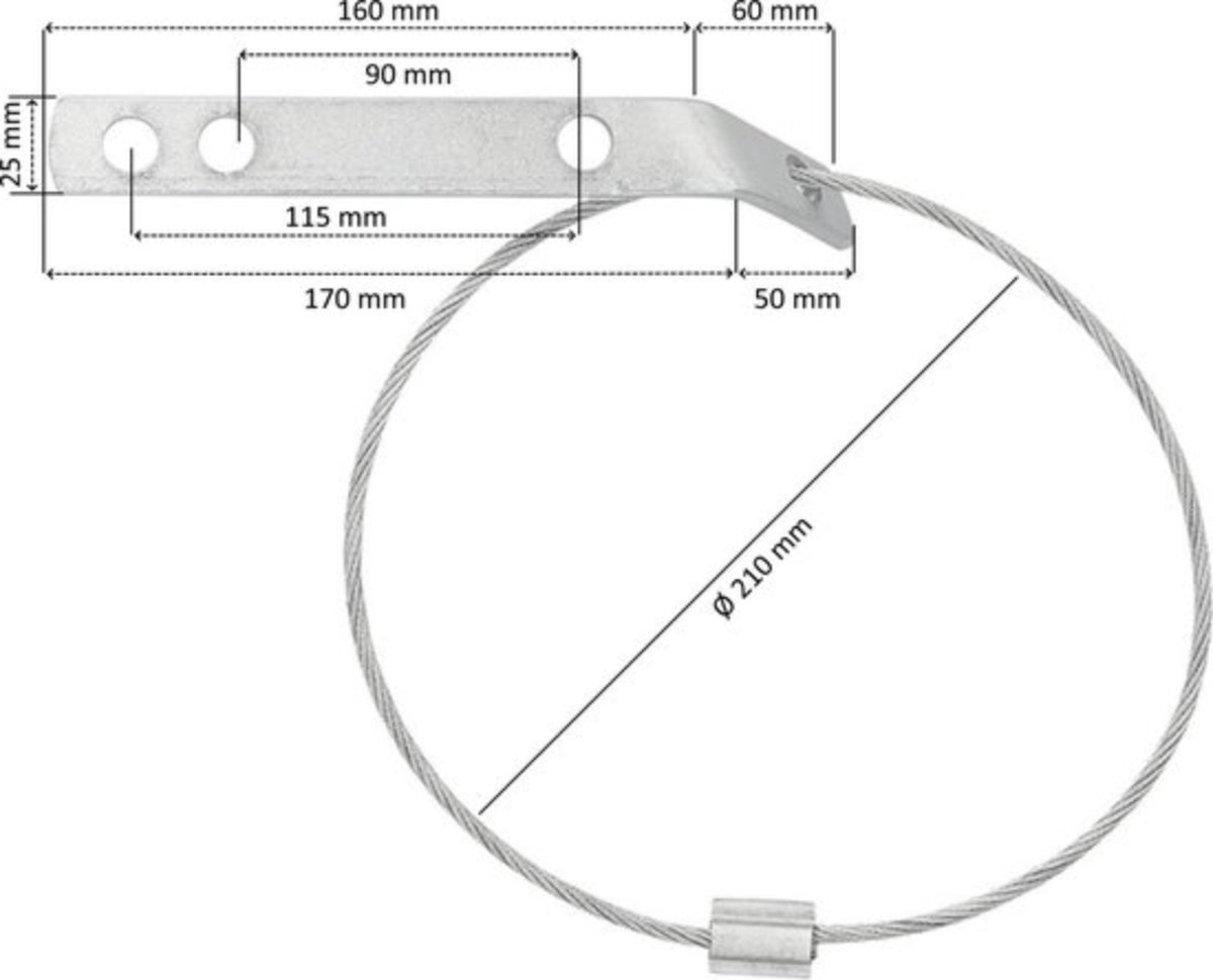 PD® - Breekkabel met Trekhaakklem - Voor Ongeremde Aanhanger - Aanhangwagen & Trekhaak - Aanhanger Beveiliging - Breekkabel Aanhangwagen - Oplooprem kabel - Staalkabel - Veiligheidskabel – foto 3