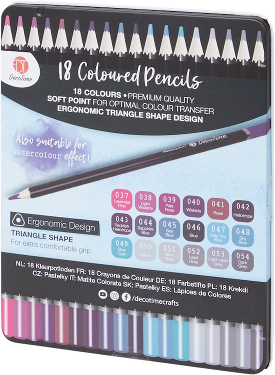 72 crayons de couleur - différentes teintes - s'utilisent à sec ou à l'eau  ( decotime) | bol.com