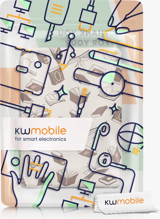 kwmobile cover for Kobo Libra 2 - Etui pour liseuse en noir / beige - Fille  avec un
