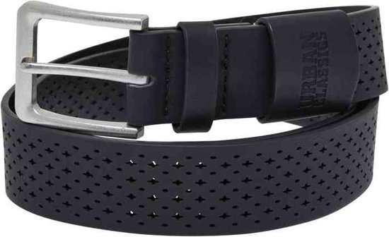 Urban Classics - Synthentic Leather Perforated Riem - S/M - Zwart