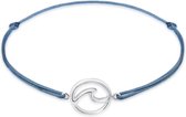 Elli Dames Armband Dames Golf Strand Maritime Nylon Blue Trend in 925 Sterling Zilver