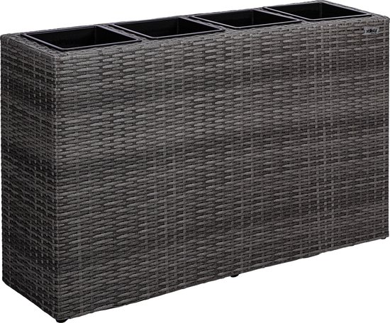 vidaXL Latwerk Plantenbak - 80 x 80 x 136 cm - zwart