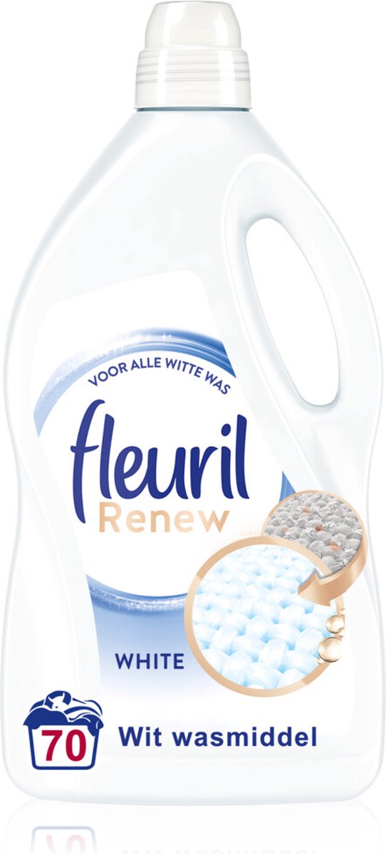 4x Fleuril Vloeibaar Wasmiddel Renew 70 Wasbeurten Wit 3,85 liter