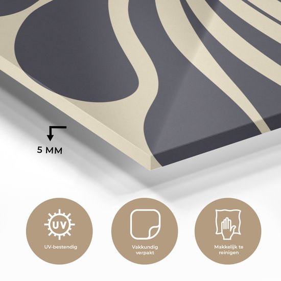 MuchoWow® Peinture sur verre 180x120 cm - Peinture sur verre - Fleurs - Vase - Plante - Rouge - Photo sur verre acrylique - Peintures