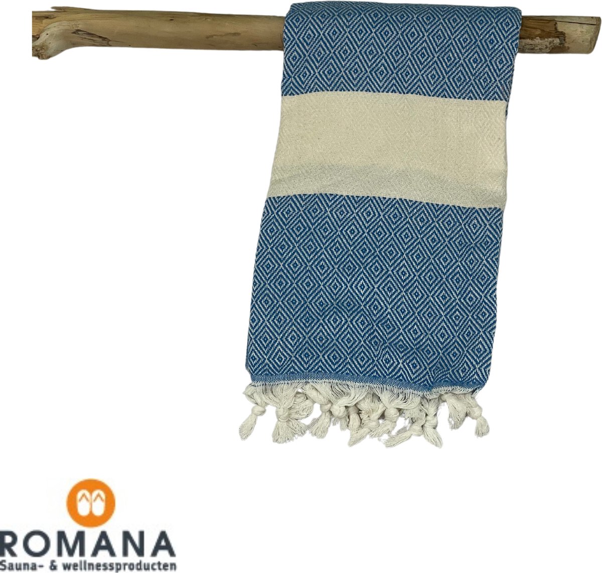 Romana Products - Diamond - Hamamdoek - Baddoek - Strandlaken - Saunalaken - 100cm x 180cm - Azur