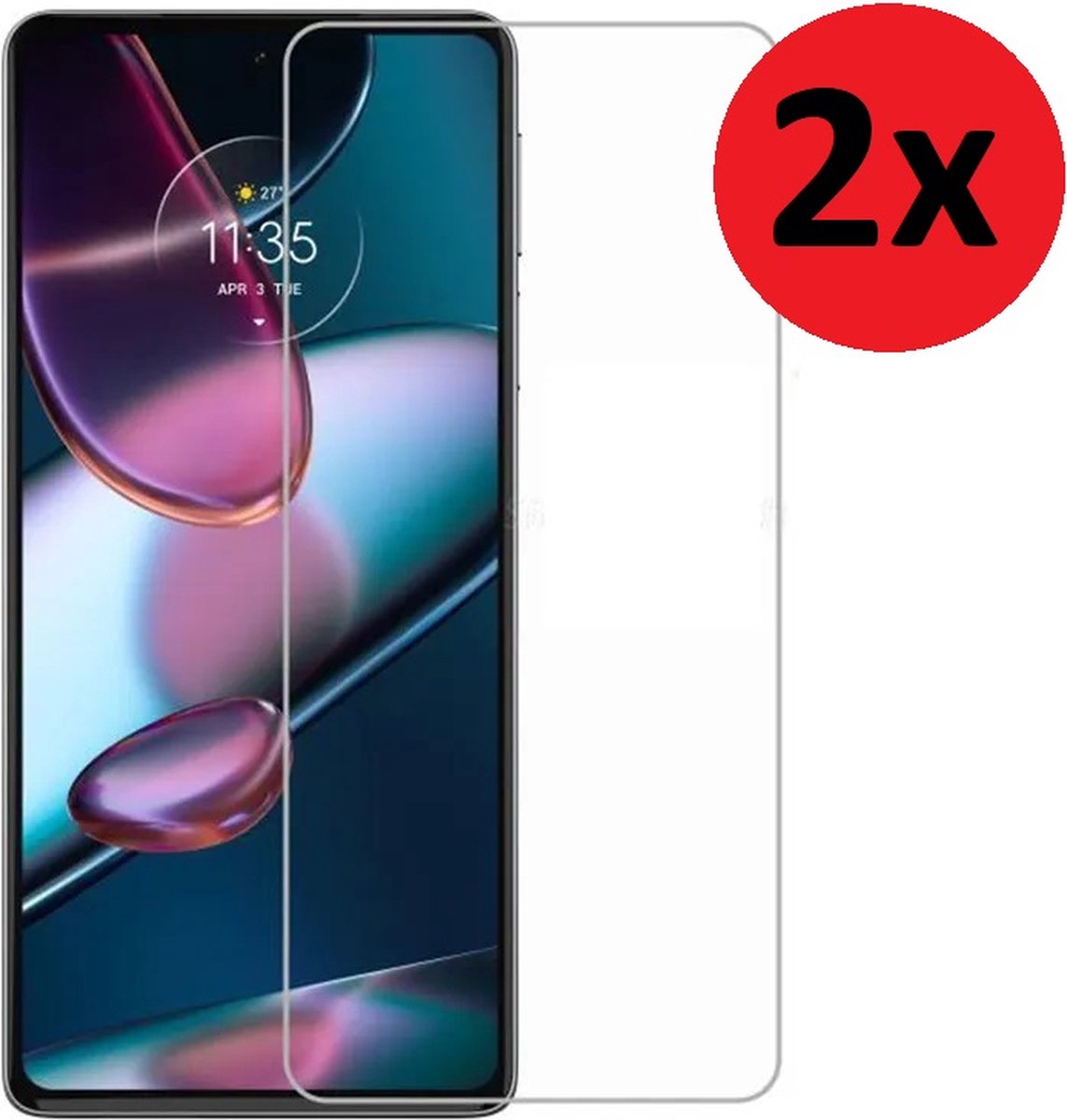 MoDo screenprotector voor Motorola Moto G62 - Glas - 2 stuks