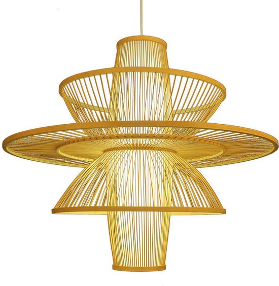 Fine Asianliving Lampe à Suspension en Bamboe Naturel Nina D50xH35cm