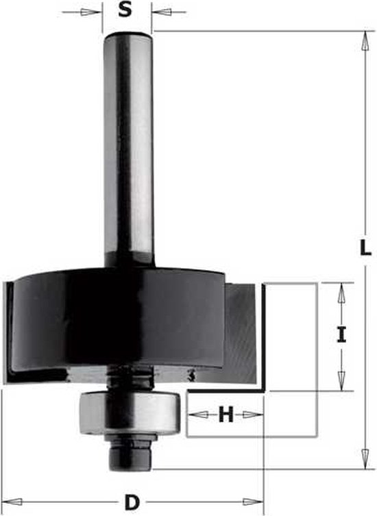 CMT Frezen HW Groeffrees met geleidelager S=8 D=16 I=30 L=60 Z=2 | 912.160.11B