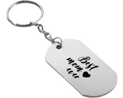 Akyol - best mom ever sleutelhanger - Moeder - mama - moederdag - cadeau - verjaardag - 54 x 29mm