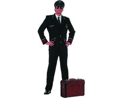 Piloot & Luchtvaart Kostuum | Schiphol Piloten Jas, Zwart Man | Maat 50 | Carnaval kostuum | Verkleedkleding