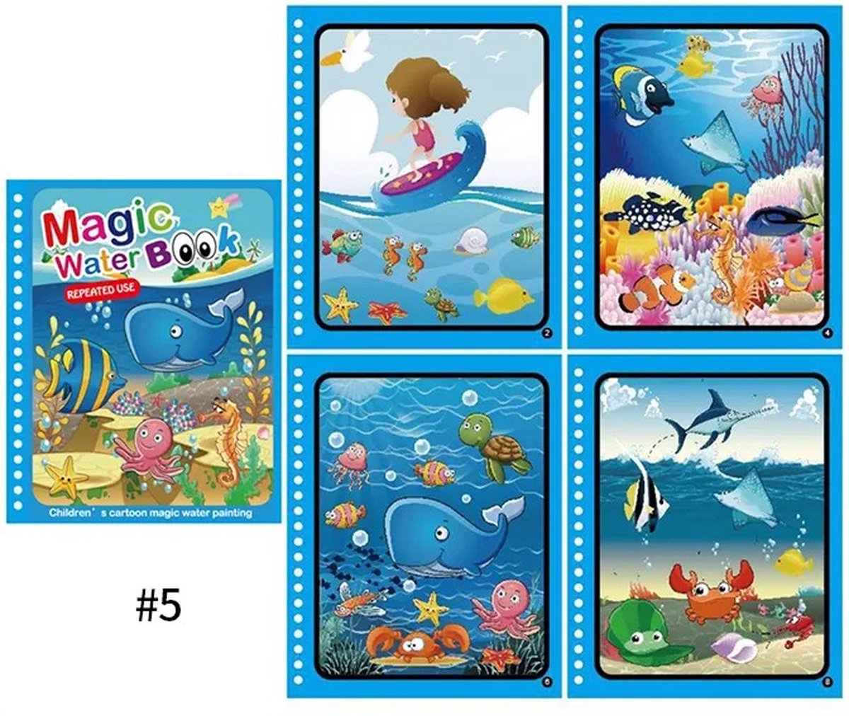 Winter Uitverkoop! 1+1 Deal Vakantiecadeau | Magisch Water Kleurboek voor Kinderen | Black Friday | Herbruikbare Water Tekening | Kleuren met Waterpen | Onderwater Wereld