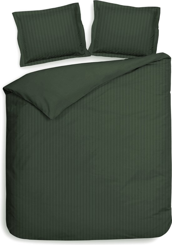 Heckettlane Calla-Green Dekbedovertrek Banda 240x200-220 cm + 2 slopen 60x70 cm, gemaakt van 100% Katoen-Satijn