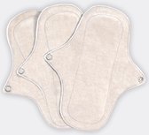 Lot de 3 Protège-slips lavables Eco Femme (SANS pul) - 100% Katoen biologique - Wit - durable - réutilisable - sans plastique