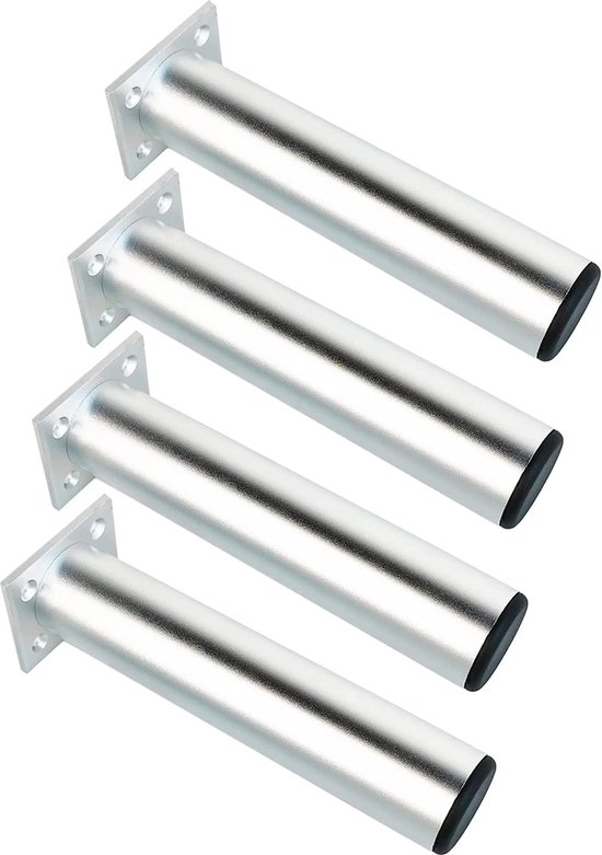 4 stuks verstelbare meubelpoten, tafelpoten, metalen meubelpoten, in hoogte verstelbaar, meubelpoten voor kast, televisiekast, bed, bank, poten, nachtkastje, leerstoel, badkamerkast, zwart, 180-300 mm