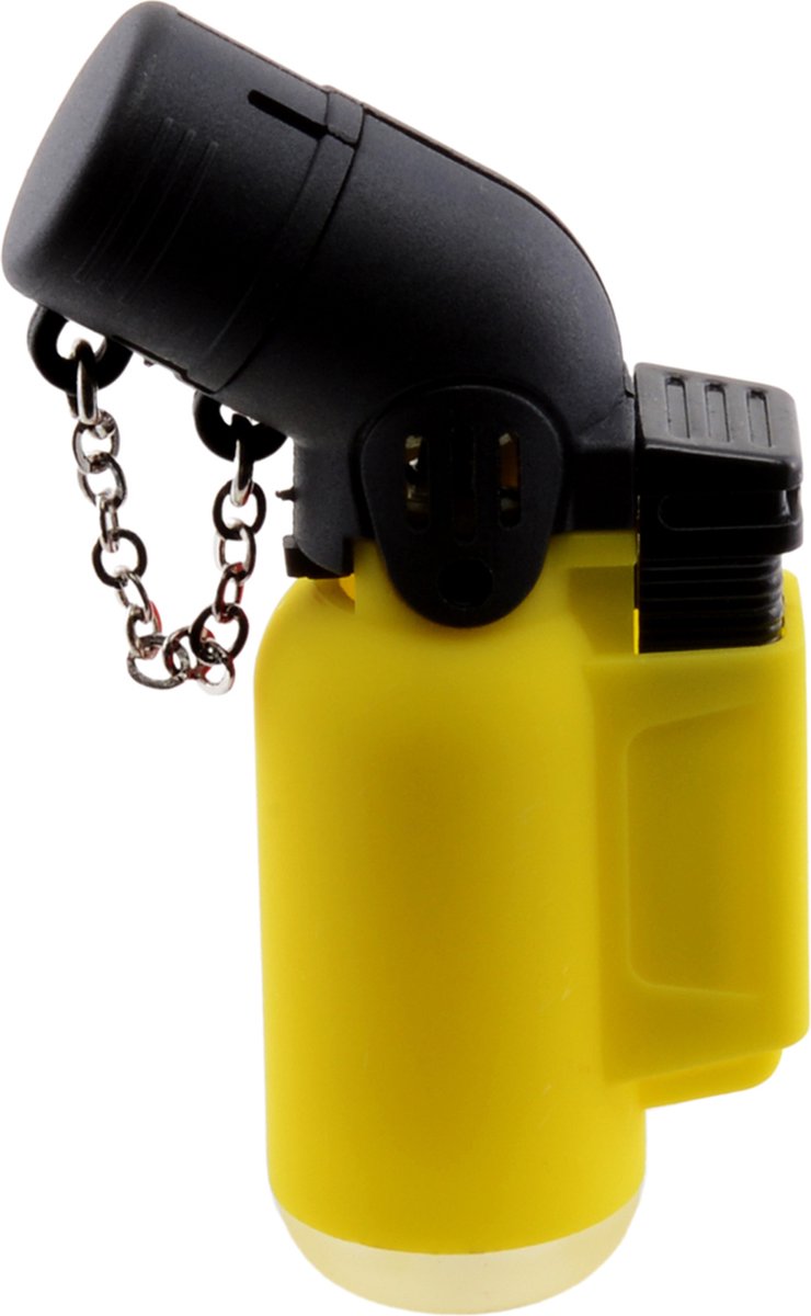 Goedkoopste Atomic Dual Hervulbare Aansteker - Vuurwerk Aansteker - Gasbrander - Gasaansteker - BBQ - Windproof - Geel