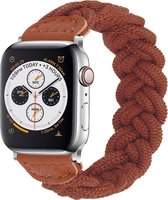 Nylon Smartwatch bandje - Geschikt voor Apple Watch Twisted gevlochten bandje - bruin - Strap-it Horlogeband / Polsband / Armband - Maat: 38 - 40 - 41mm