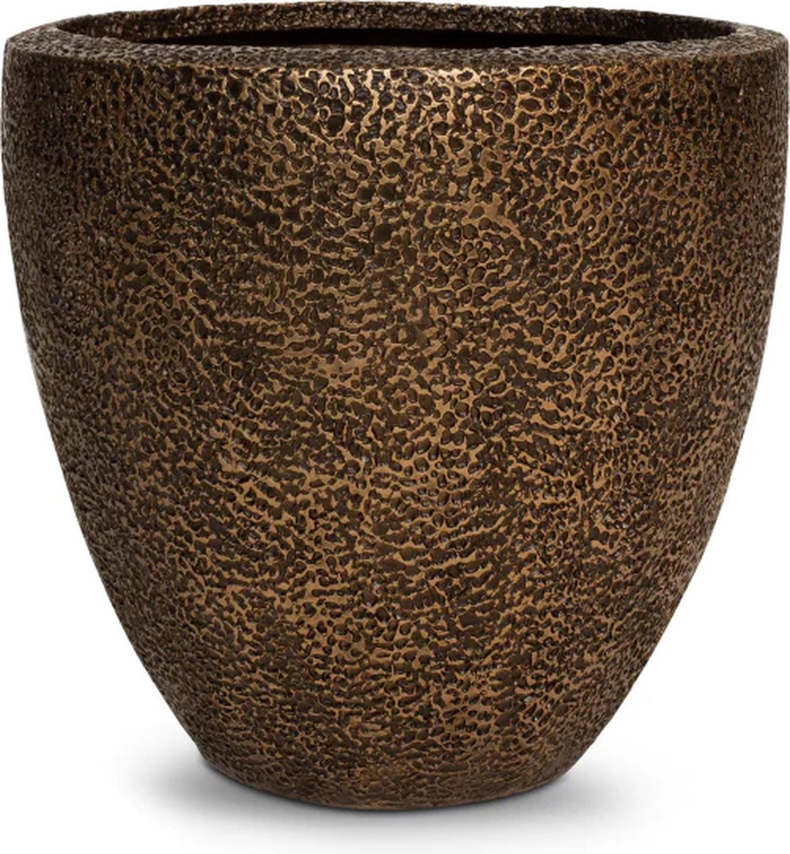 Luxe Plantenpot XL | Antiek Brons Look | Grote bloempot voor binnen en buiten | Koraal Brons Plantenbak | Coral Design | Vorstbestendig | 50 x 50 cm